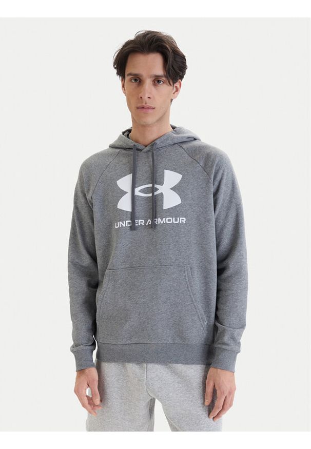 Under Armour Bluza Ua Rival Fleece Logo 1379758 Szary Loose Fit. Kolor: szary. Materiał: bawełna
