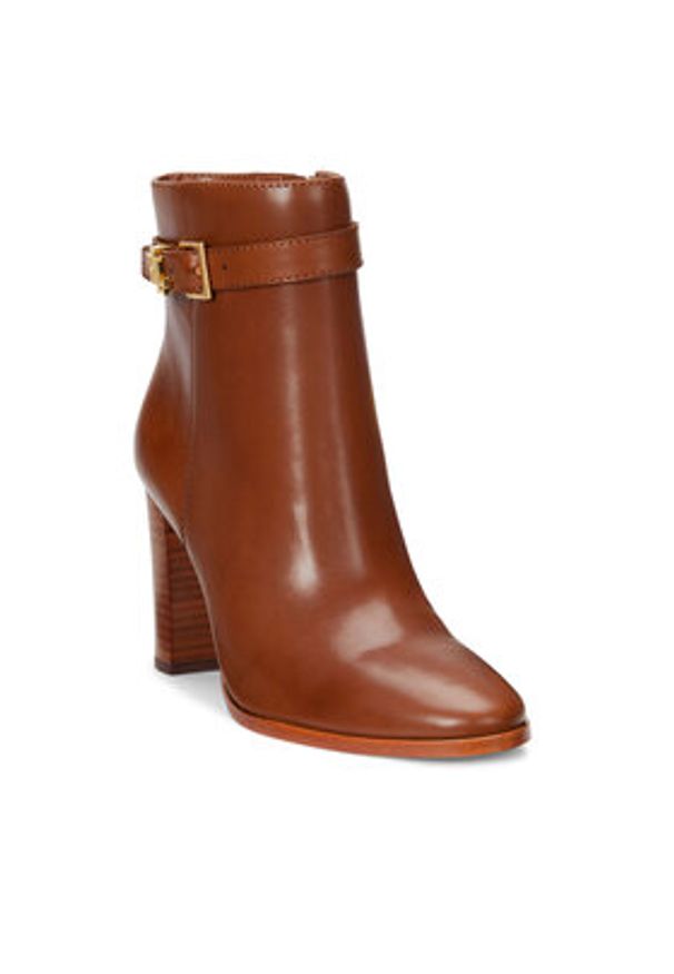 Lauren Ralph Lauren - LAUREN RALPH LAUREN Botki 802937808002 Brązowy. Kolor: brązowy. Materiał: skóra