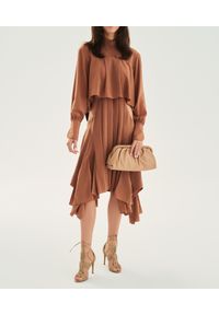 Kazar - Efektowna skórzana torebka z metalową ramą. Kolor: beżowy. Materiał: skórzane #3