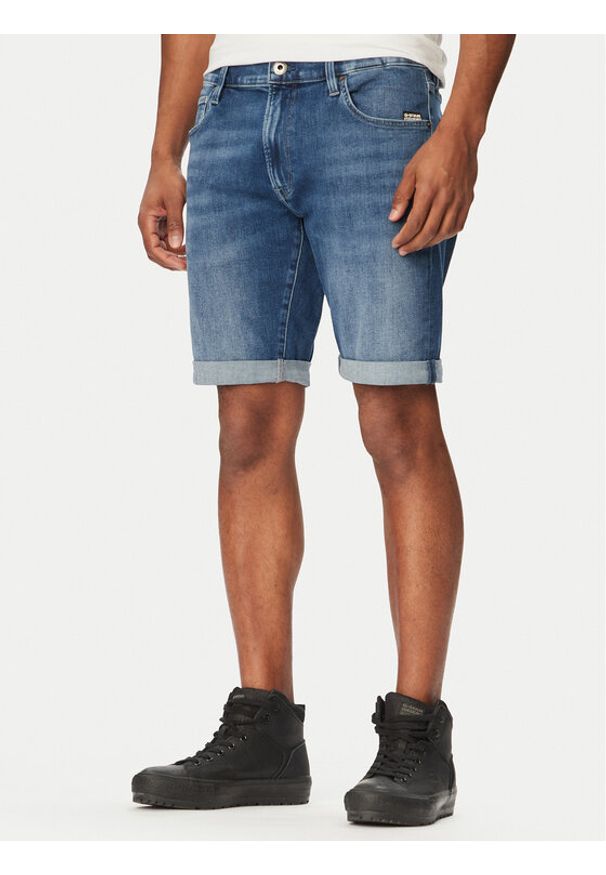 G-Star RAW - G-Star Raw Szorty jeansowe D10481-8968 Niebieski Regular Fit. Kolor: niebieski. Materiał: bawełna