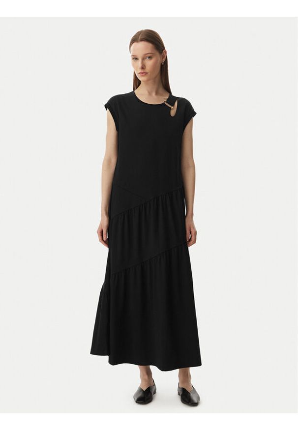 Liu Jo Sport Sukienka codzienna TA6237 J3855 Czarny Relaxed Fit. Okazja: na co dzień. Kolor: czarny. Materiał: bawełna. Typ sukienki: proste, sportowe. Styl: sportowy, casual