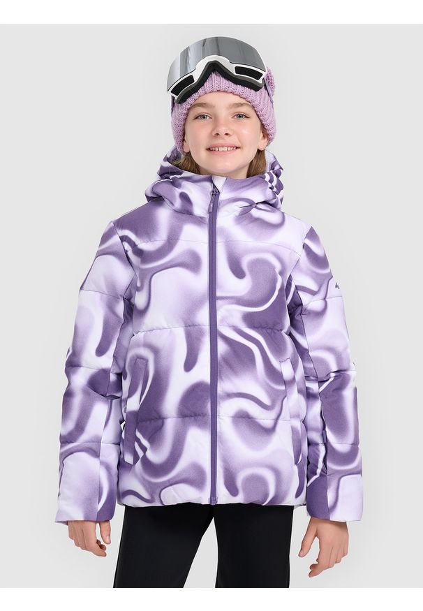 4f - 4F Kurtka narciarska membrana 5000 dziewczęca - multikolor 152 (11-12 lat). Kolor: wielokolorowy. Materiał: poliester, materiał. Sezon: lato