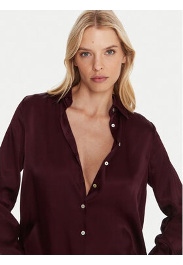 Marella Koszula Bunny 2523116015 Bordowy Regular Fit. Kolor: czerwony. Materiał: acetat