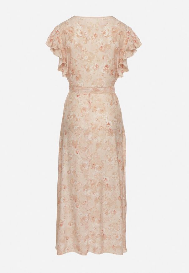 Born2be - Różowa Bawełniana Sukienka o Asymetrycznym Kroju z Falbankami w Kwiaty Jommea. Okazja: na co dzień. Typ kołnierza: kołnierz z falbankami. Kolor: różowy. Materiał: bawełna. Długość rękawa: krótki rękaw. Wzór: kwiaty. Typ sukienki: asymetryczne. Styl: casual, elegancki