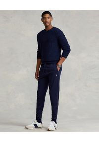 Ralph Lauren - RALPH LAUREN - Granatowe wełniane spodnie dresowe. Kolor: niebieski. Materiał: wełna, dresówka #5