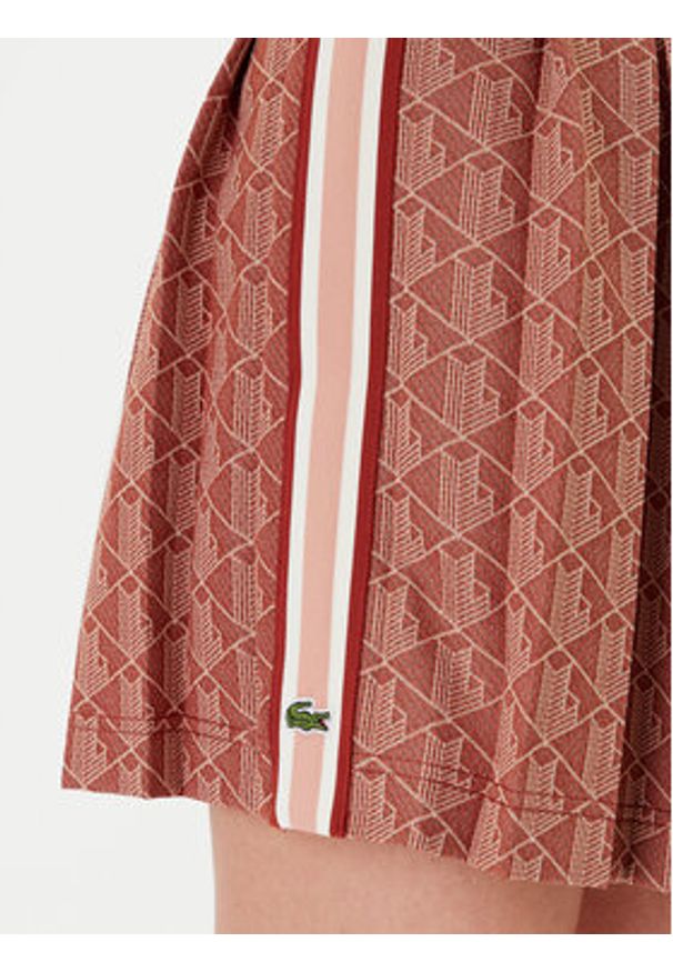 Lacoste Spódnica plisowana JF0516 Brązowy Regular Fit. Kolor: brązowy. Materiał: bawełna