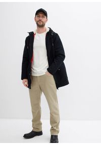 bonprix - Parka zimowa na podszewce z polaru baranka. Typ kołnierza: kaptur. Kolor: czarny. Materiał: polar. Sezon: zima