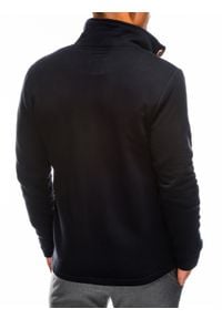 Ombre Clothing - Bluza męska rozpinana bez kaptura CARMELO - czarna - XL. Typ kołnierza: bez kaptura. Kolor: czarny. Materiał: poliester, bawełna, dzianina