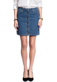 Lee - SPÓDNICA JEANSOWA LEE A LINE SKIRT MID STONEWASH L38NMG44. Materiał: jeans #8