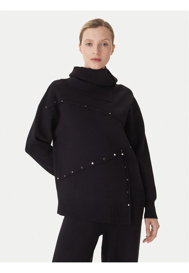 LOLA CASADEMUNT Sweter LF2511010 Czarny Regular Fit. Kolor: czarny. Materiał: wiskoza