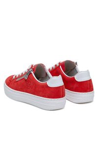 Rieker Sneakersy L59L1-33 Czerwony. Kolor: czerwony. Materiał: zamsz, skóra #3