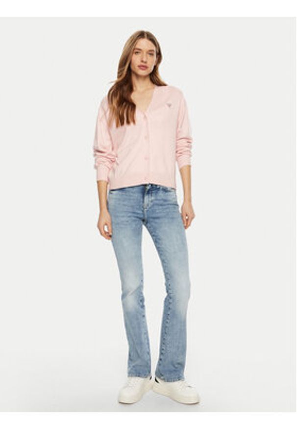 Guess Sweter W4BR16 Z3HO2 Biały Regular Fit. Kolor: biały. Materiał: syntetyk
