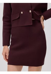 Reserved - Dzianinowa spódnica mini - ciemnofioletowy. Kolor: fioletowy. Materiał: dzianina #1