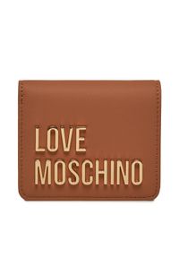 Love Moschino - LOVE MOSCHINO Mały Portfel Damski JC5612PP1IKD0201 Brązowy. Kolor: brązowy. Materiał: skóra