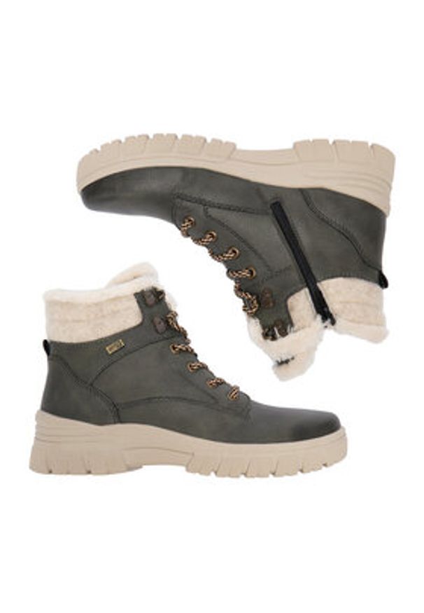 Remonte Trzewiki CEO-D0E71-52 Szary. Kolor: szary. Materiał: skóra