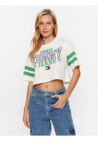 Tommy Jeans T-Shirt College DW0DW16150 Biały Oversize. Kolor: biały. Materiał: bawełna