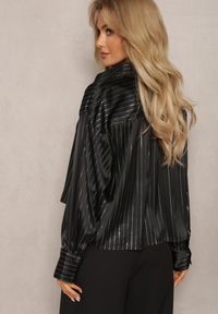 Renee - Czarna Koszula o Fasonie Oversize z Metaliczną Nicią Venatti. Kolor: czarny #2