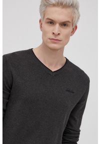 Jack & Jones Sweter bawełniany męski kolor szary. Okazja: na co dzień. Kolor: szary. Materiał: bawełna. Długość rękawa: długi rękaw. Długość: długie. Styl: casual #4