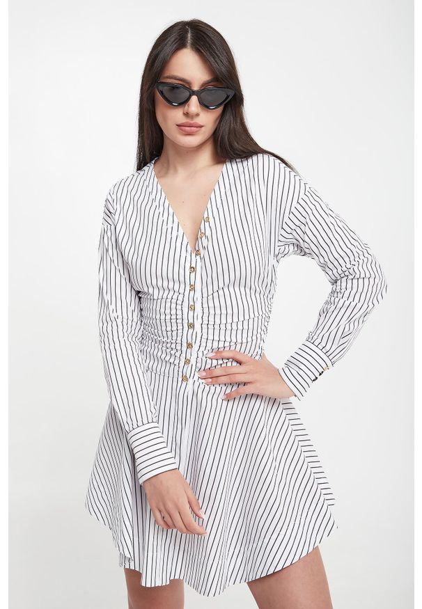 Pinko - Sukienka mini w paski Anchise PINKO. Wzór: paski. Długość: mini