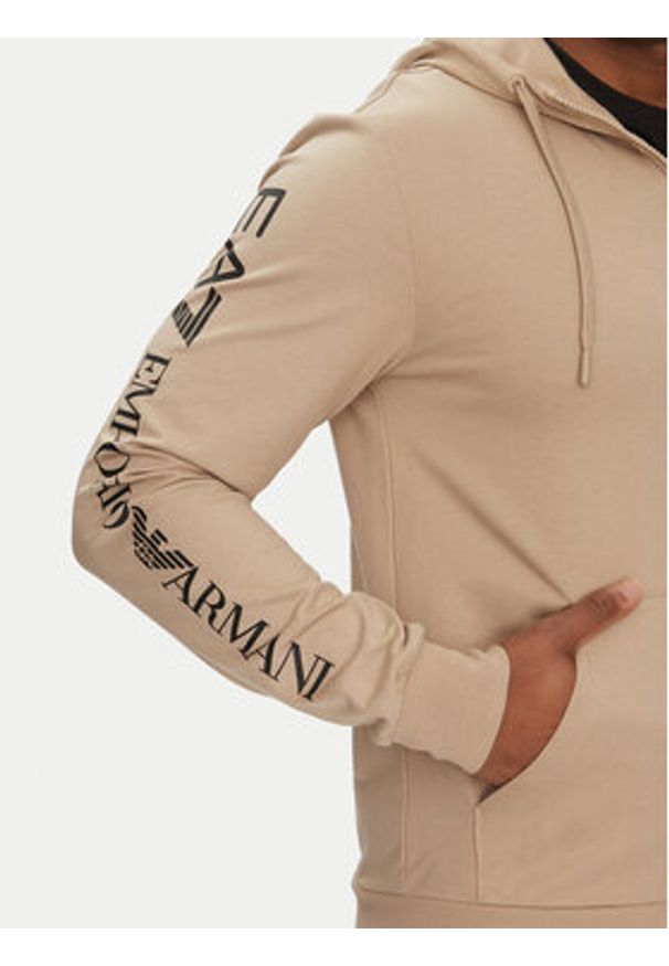 EA7 Emporio Armani Bluza 7M000568 AF13512 M1013 Beżowy Regular Fit. Kolor: beżowy. Materiał: bawełna