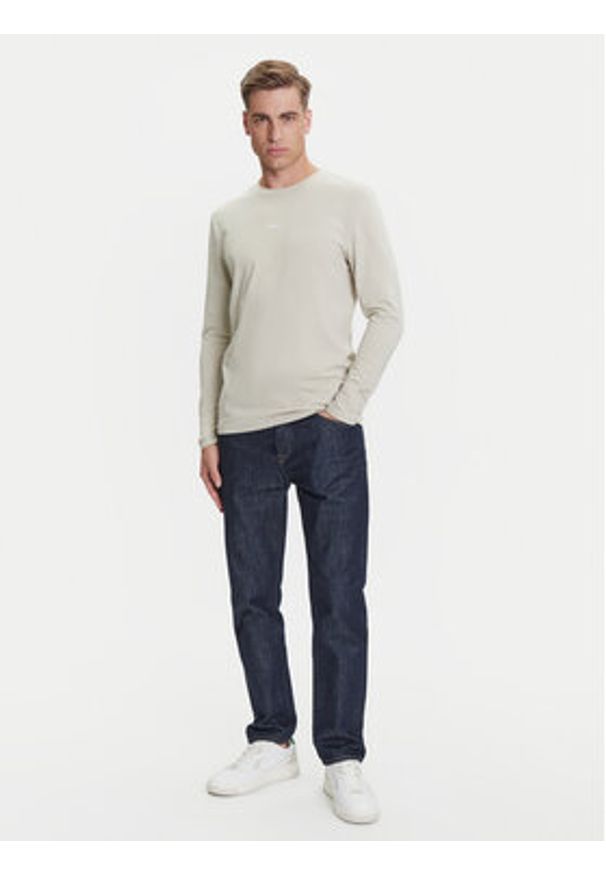 BOSS Longsleeve Tchark 50473286 Beżowy Regular Fit. Kolor: beżowy. Materiał: bawełna. Długość rękawa: długi rękaw