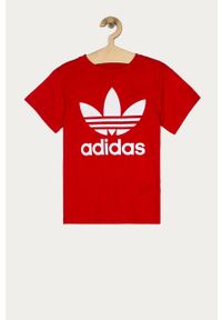adidas Originals - T-shirt dziecięcy 128-164 cm. Okazja: na co dzień. Kolor: czerwony. Materiał: bawełna, materiał, dzianina. Wzór: nadruk. Styl: casual #1