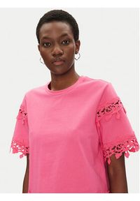 Morgan T-Shirt 251-DFUTUR M Różowy Regular Fit. Kolor: różowy. Materiał: bawełna #5