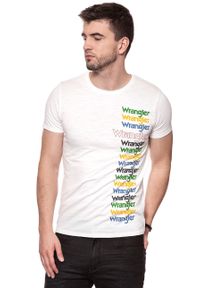 Wrangler - KOSZULKA WRANGLER FESTIVAL TEE OFFWHITE W7B44DE02 112131474. Wzór: nadruk