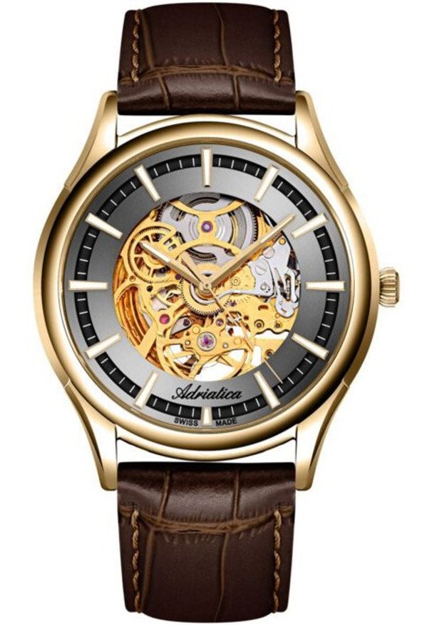 Zegarek męski Adriatica A2804.1B17AS brązowy. Kolor: brązowy