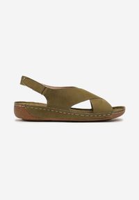 Born2be - Zielone Sandały Vices z Przeszyciami Saroluna. Okazja: na co dzień. Zapięcie: rzepy. Kolor: zielony. Styl: elegancki, casual #4