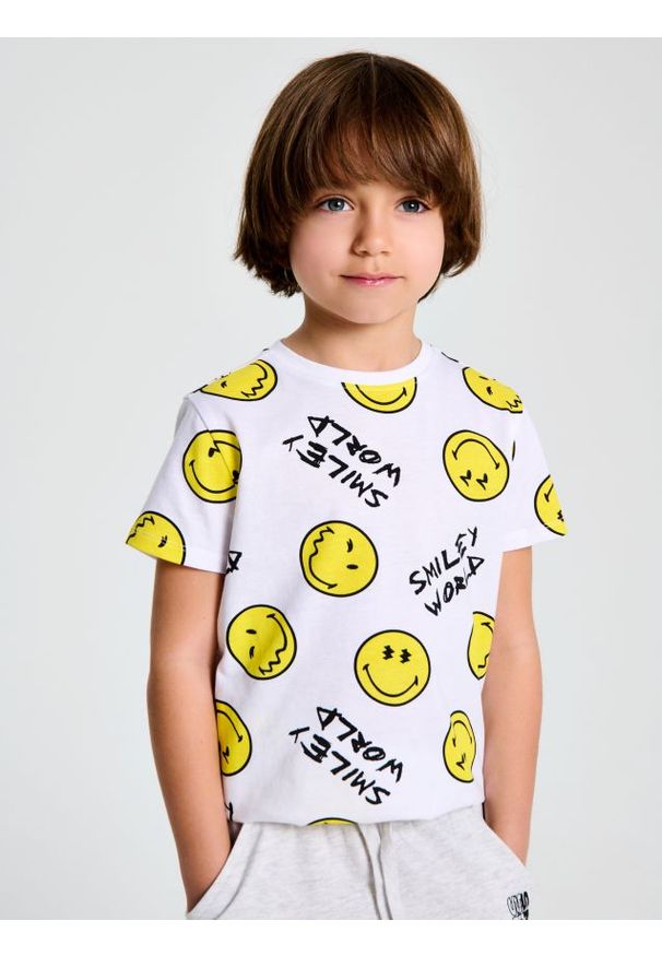 Sinsay - Koszulka SmileyWorld® - biały. Kolor: biały