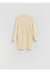 Reserved - Dzianinowa sukienka w paski - złamana biel. Materiał: dzianina. Wzór: paski #1