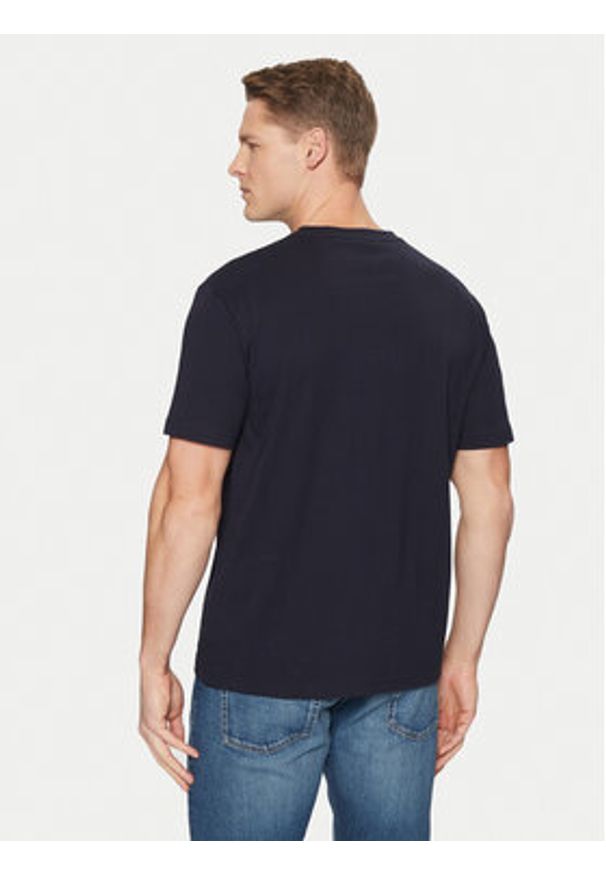 GANT - Gant T-Shirt 2003292 Granatowy Regular Fit. Kolor: niebieski. Materiał: bawełna