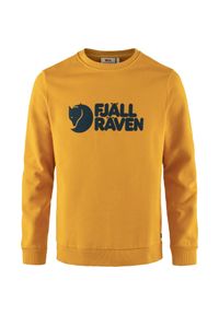 FJÄLRÄVEN KANKEEN - Bluza bawełniana męska Fjallraven Logo Sweater. Kolor: żółty. Materiał: bawełna