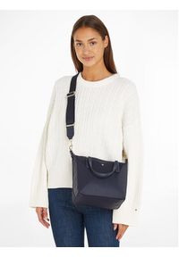 TOMMY HILFIGER - Tommy Hilfiger Torebka Poppy Th Small Tote AW0AW15640 Granatowy. Kolor: niebieski #3