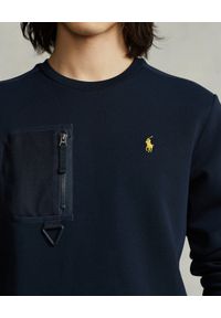 Ralph Lauren - RALPH LAUREN - Granatowa bluza z logo. Typ kołnierza: bez kaptura, polo. Kolor: niebieski. Styl: klasyczny
