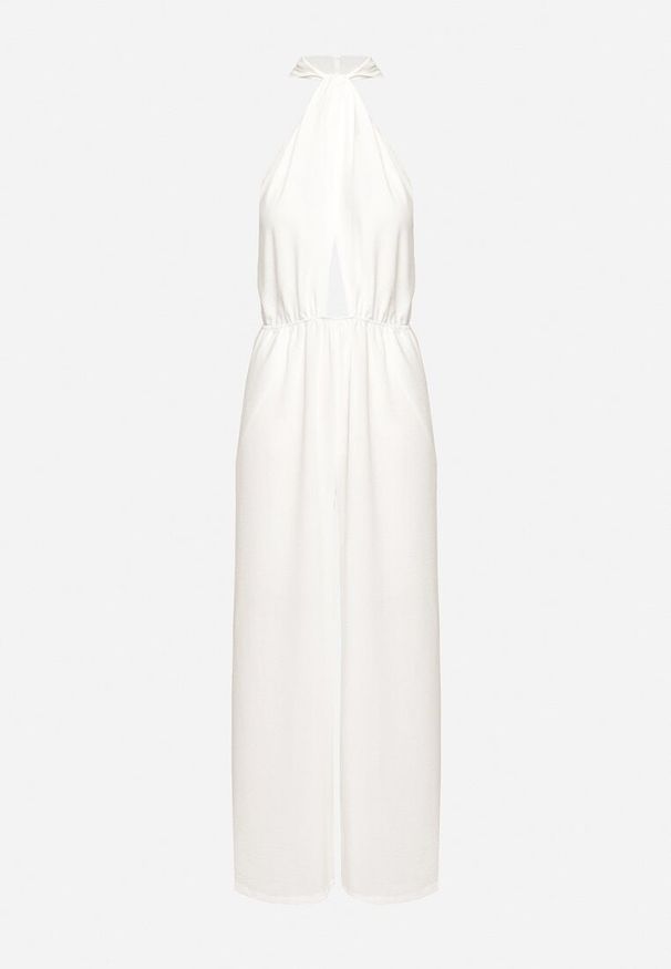 Born2be - Biały Kombinezon o Taliowanym Kroju Bez Rękawów Rivassina. Kolor: biały. Długość rękawa: bez rękawów. Długość: długie