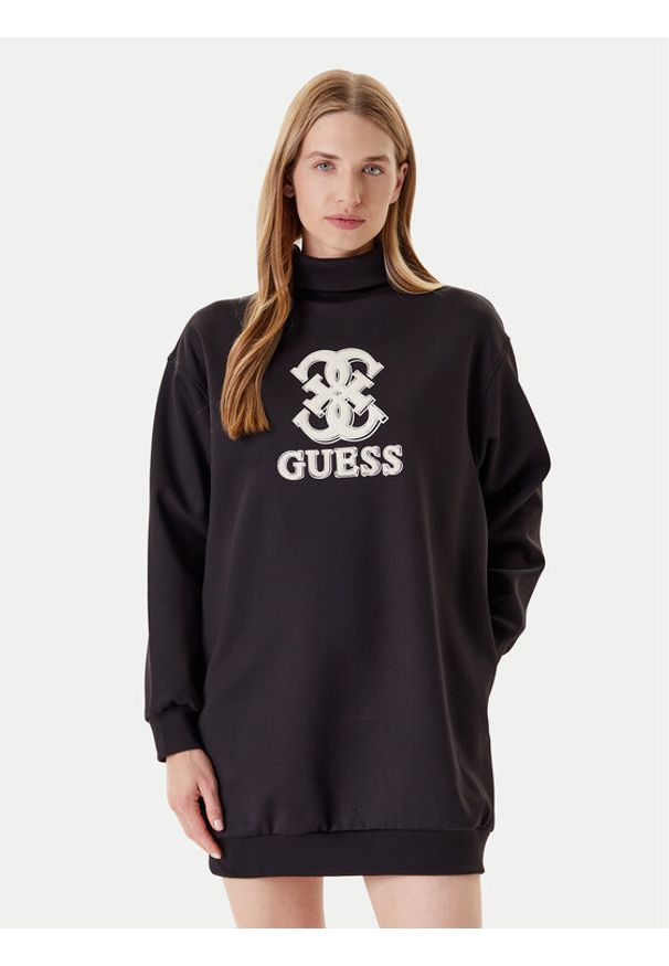 Guess Sukienka codzienna V5YK07 KCX22 Czarny Regular Fit. Okazja: na co dzień. Kolor: czarny. Materiał: syntetyk. Typ sukienki: proste. Styl: casual