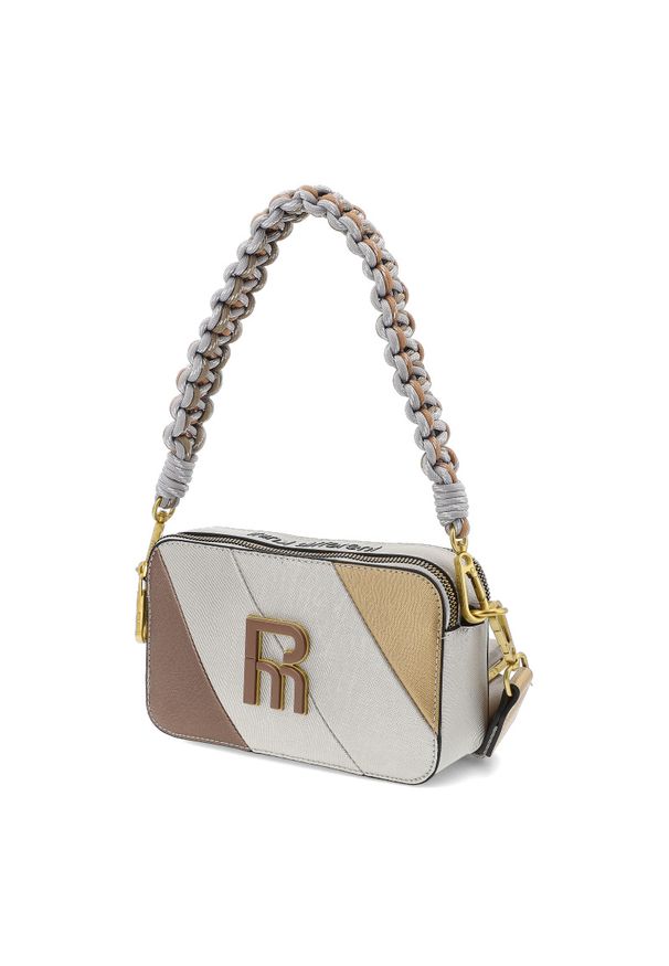 Srebrna Zgrabna Torebka Damska Pepe Moll. Kolor: srebrny. Wzór: geometria. Styl: casual, elegancki