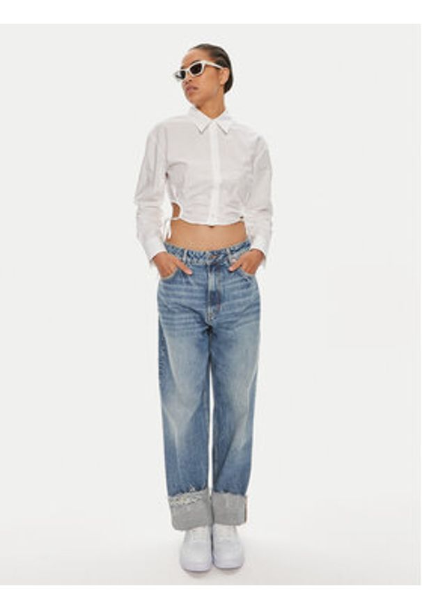 Hugo Koszula Eliesa 50512837 Biały Slim Fit. Kolor: biały. Materiał: bawełna