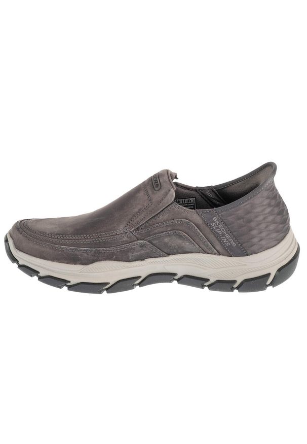 skechers - Buty sportowe Sneakersy męskie, Slip-Ins Respected - Elgin. Kolor: czarny. Sport: turystyka piesza