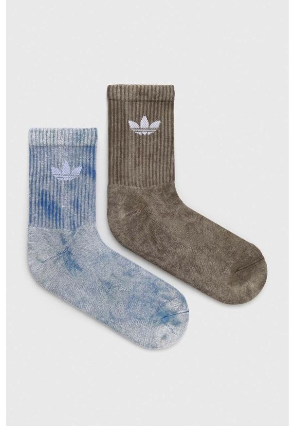adidas Originals skarpetki 2-pack kolor niebieski. Kolor: niebieski. Materiał: materiał, włókno