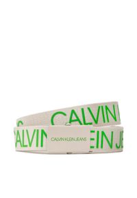 Calvin Klein Jeans Pasek Dziecięcy Canvas Logo Belt IU0IU00125 Beżowy. Kolor: beżowy. Materiał: materiał