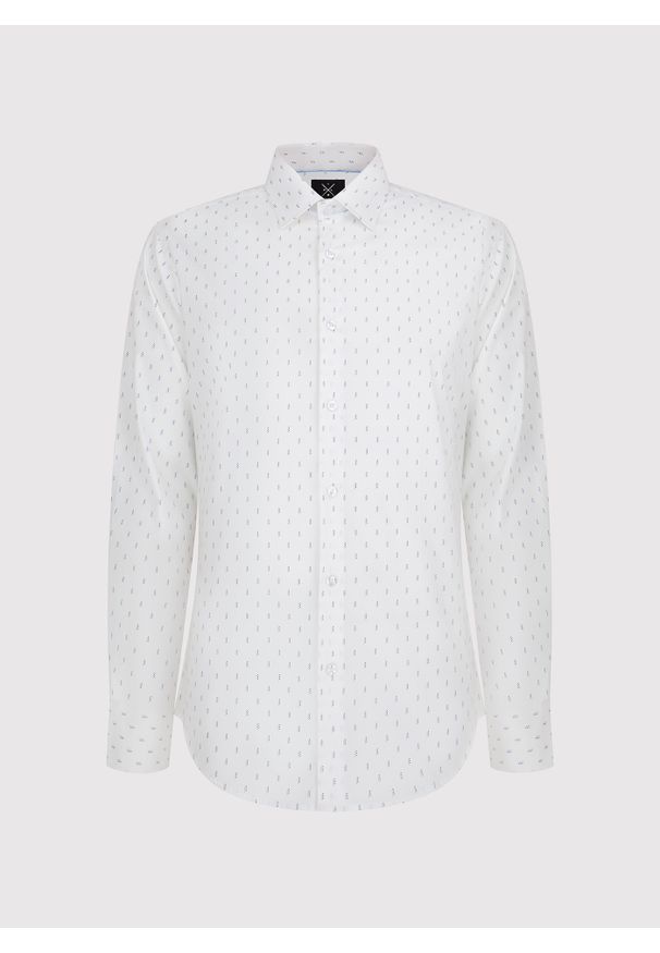 Pako Lorente - PAKO LORENTE – Biała koszula męska w mikrowzór. Kolor: biały. Materiał: bawełna, elastan. Długość rękawa: długi rękaw. Długość: długie. Sezon: wiosna, lato