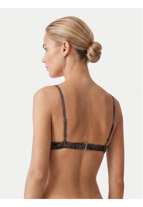 Calvin Klein Underwear Biustonosz braletka Signature Satin LV00QF8392 Brązowy. Kolor: brązowy. Materiał: syntetyk