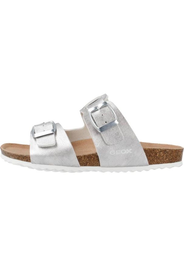 Geox - Sandały GEOX J ADRIEL GIRL Srebrny. Kolor: szary. Materiał: syntetyk, tkanina