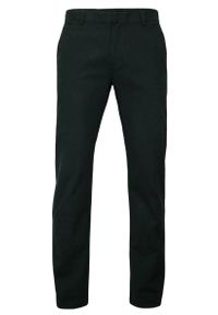 Chiao - Eleganckie, Męskie Spodnie, 100% BAWEŁNA, Chinosy, Wygodne, Czarne. Kolor: czarny. Materiał: bawełna. Styl: elegancki #1