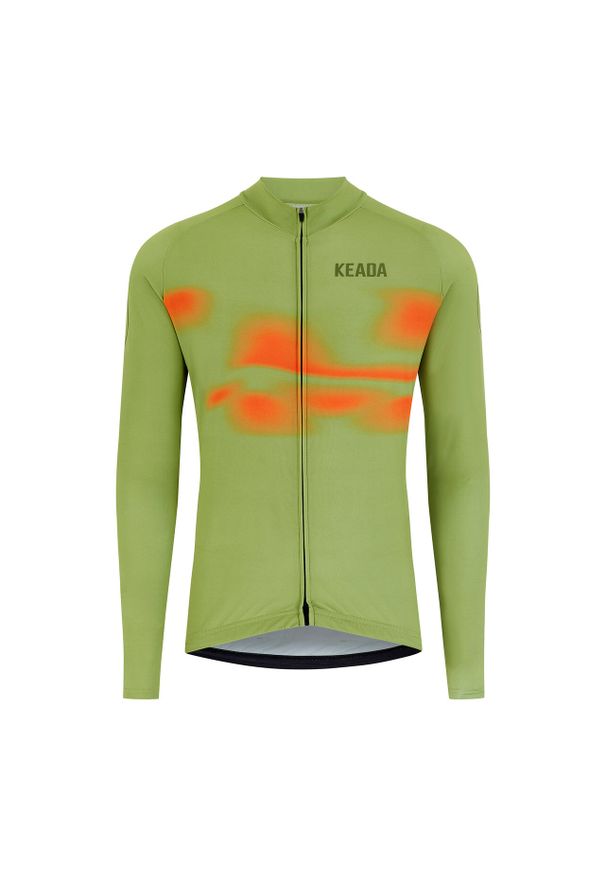 KEADA SPORTS - Męska koszulka rowerowa z długim rękawem - Onwards Five. Kolor: zielony. Długość rękawa: długi rękaw. Długość: długie