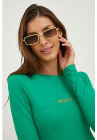 Roxy jednoczęściowy strój kąpielowy kolor zielony miękka miseczka. Kolor: zielony. Materiał: dzianina. Długość: długie #4