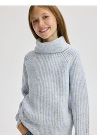 Reserved - Sweter z golfem - jasnoniebieski. Typ kołnierza: golf. Kolor: niebieski. Materiał: dzianina #1